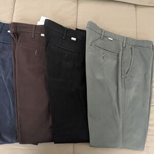 Lot of 4 Levi's Straight Stretch Chino- 34x32. Navy, Brown, Gray, Black.